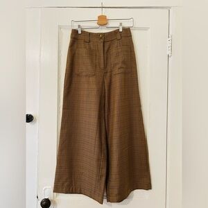 Brown Houndstooth Wide Leg Pants Forever 21